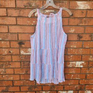 Cato Summer Top Halter Neckline Keyhole Back Tie Closure Tunic Tank Top Size XL